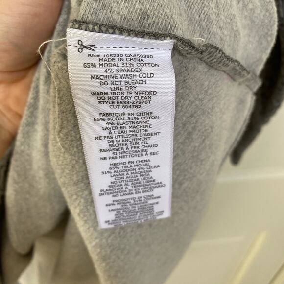 Soft JOIE Gray Leopard Print Cozy Athleisure Sweatshirt Top Loungewear Terry - Picture 4 of 5